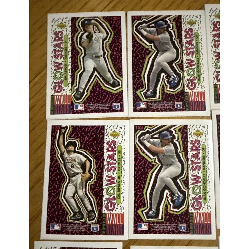 1993 Upper Deck Fun Pack GLOW STARS Wall Stars Insert Card Lot (25 Cards) Vtg
